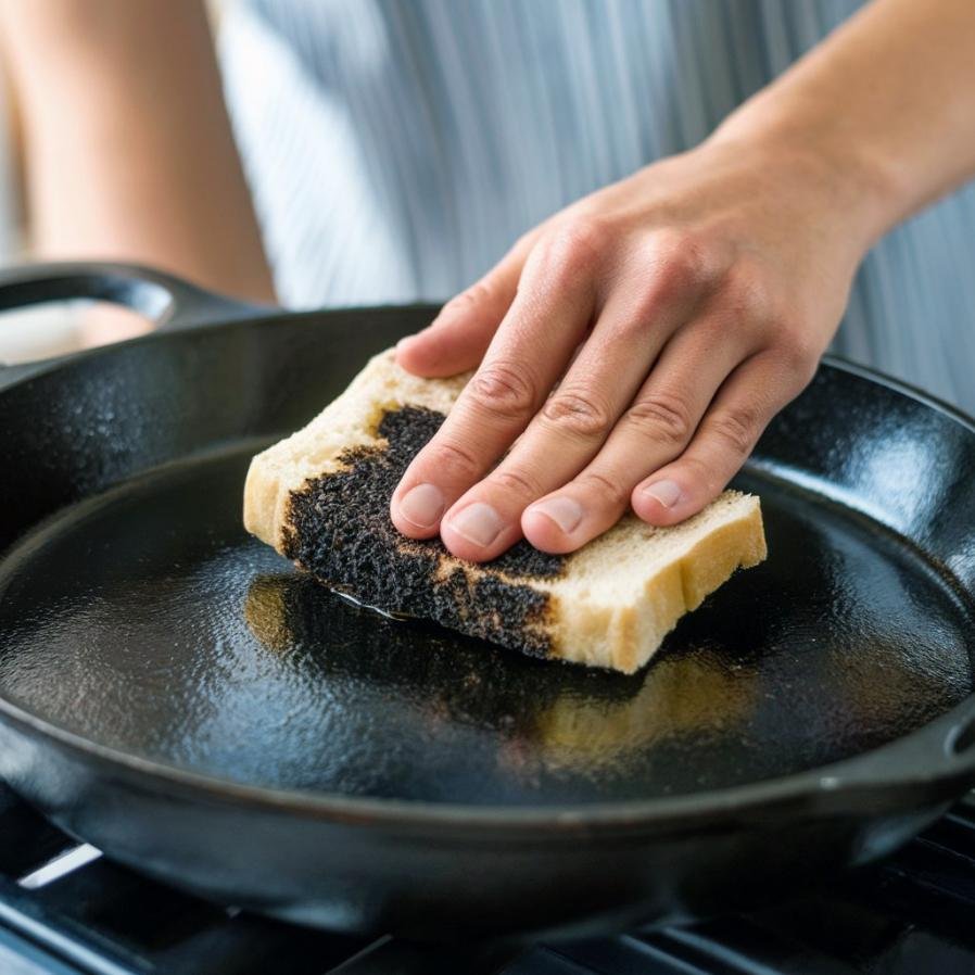 I recently came across a clever $1 trick for cleaning my rusty cast-iron skillet